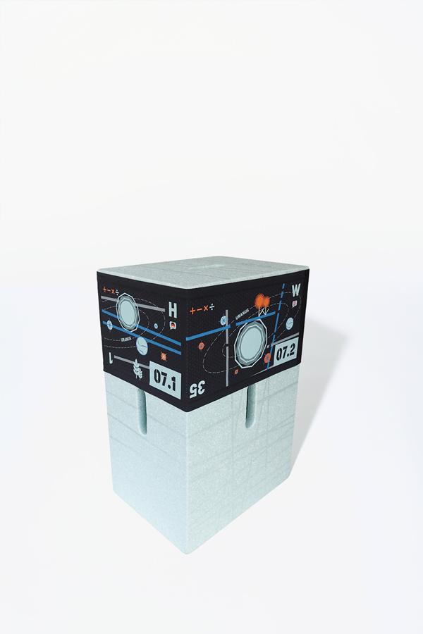 Ocean farbener Xbrick mit dem für Xbrick entwickelten X-loop für die Nutzung der Xplore App