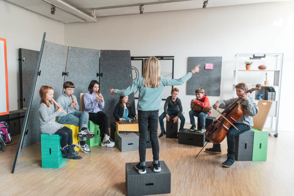 Learning space design partition wall music choir