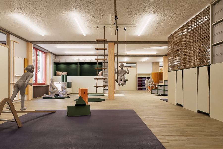 Leichte Moebel schaffen Raum fuer Bewegung im Klassenzimmer