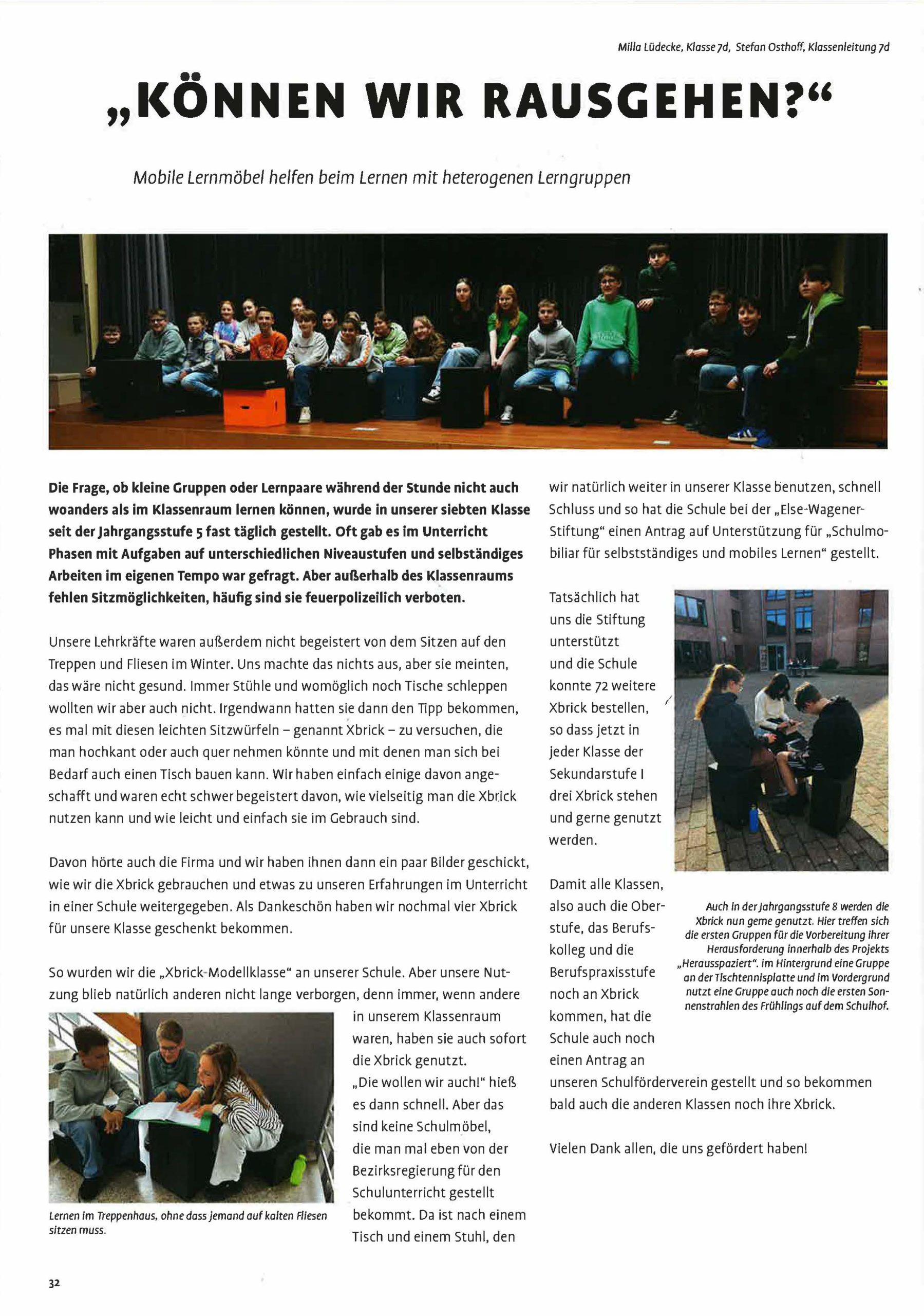 Auszug aus dem Magazin Schultüte der Matthias-Claudius-Schule